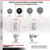 Service Caster 3.5 Inch Soft Rubber Swivel 3/4 Inch Square Stem Caster Total Lock Brakes, 2PK SCC-SQTTL20S3514-SRS-34-2-S-2